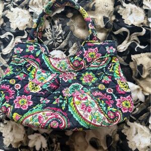 Vera Bradley Geometric Floral Bag in Pink and Green